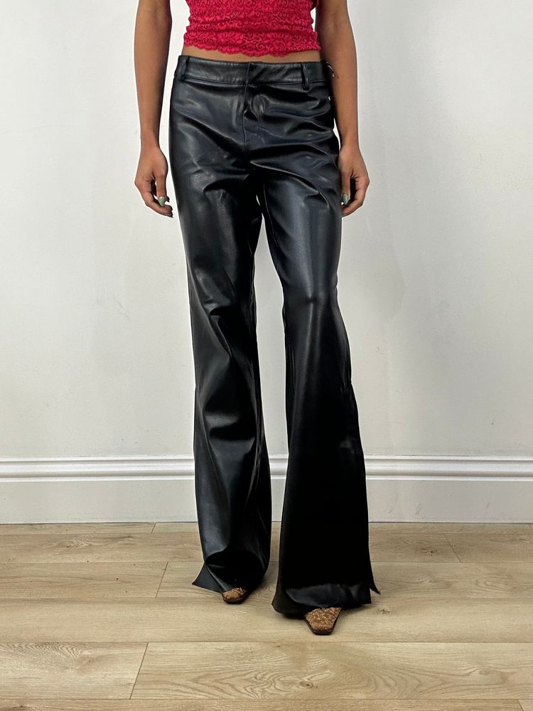 MOB WIFE DROP | small black morgan de toi faux leather trousers image 1