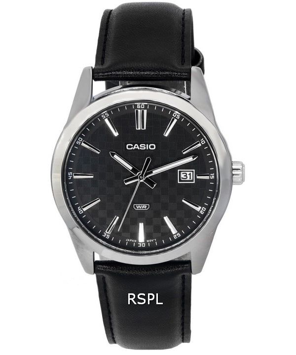 Casio Analog Leather Strap Black Dial Quartz MTP-VD03L-1A MTPVD03L-1 Men's Watch image 1