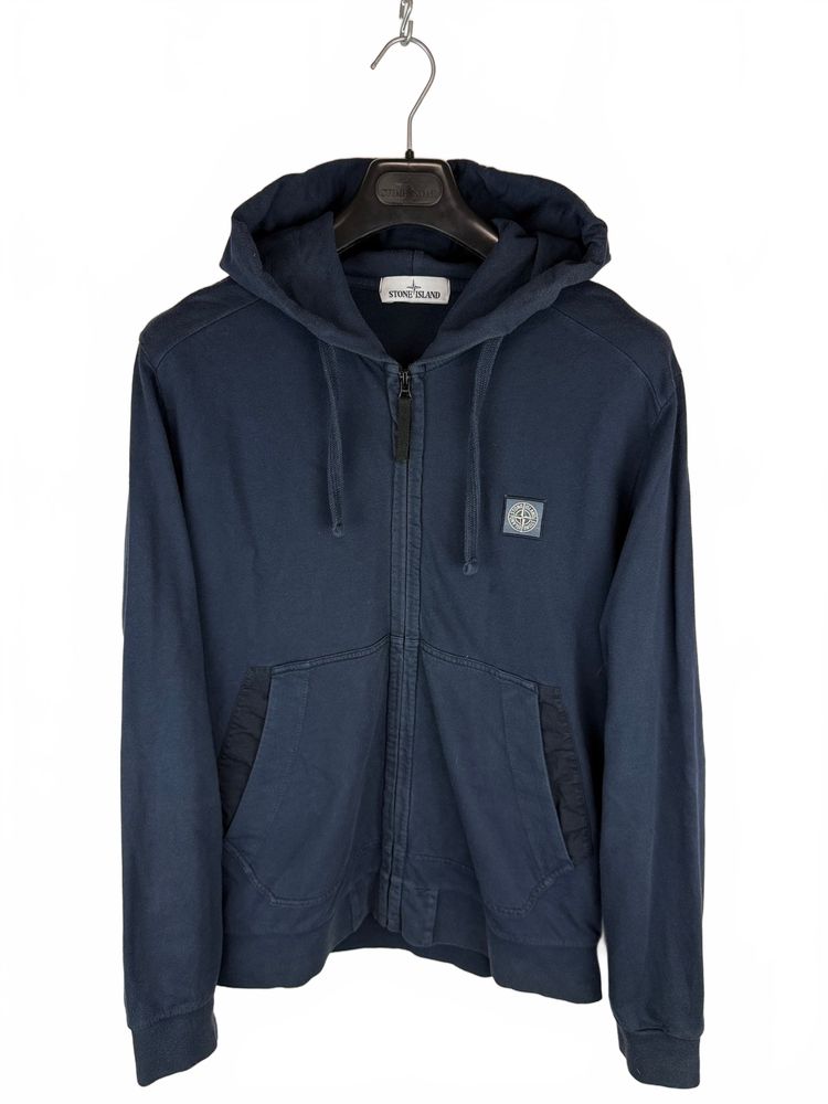Felpa blu con zip e cappuccio Stone Island - Taglia L
