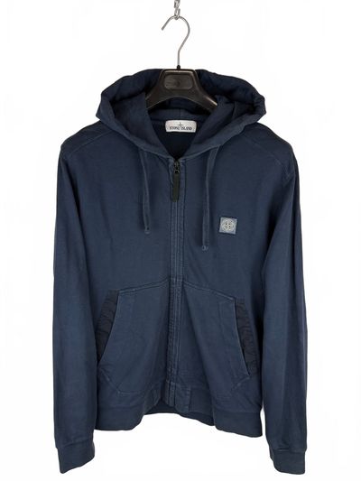 Felpa blu con zip e cappuccio Stone Island - Taglia L