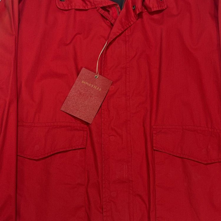 Boneville 19922 Cotton Boating Jacket With Tuck Away Hood Red Jacket image 4