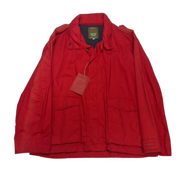 Boneville 19922 Cotton Boating Jacket With Tuck Away Hood Red Jacket image 1