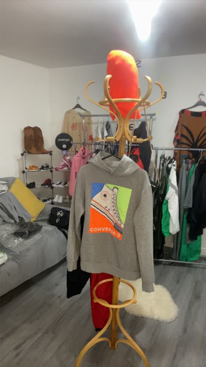 Converse CONVERSE XL HOODIE W/ POCKETS GREY PRELOVED product image
