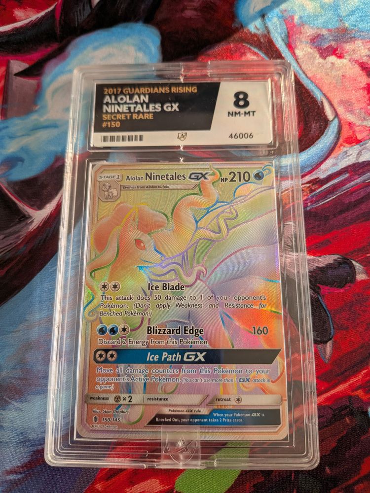 Pokémon TCG 2017 Alolan Ninetales Gx secret rare ACE mint 8
