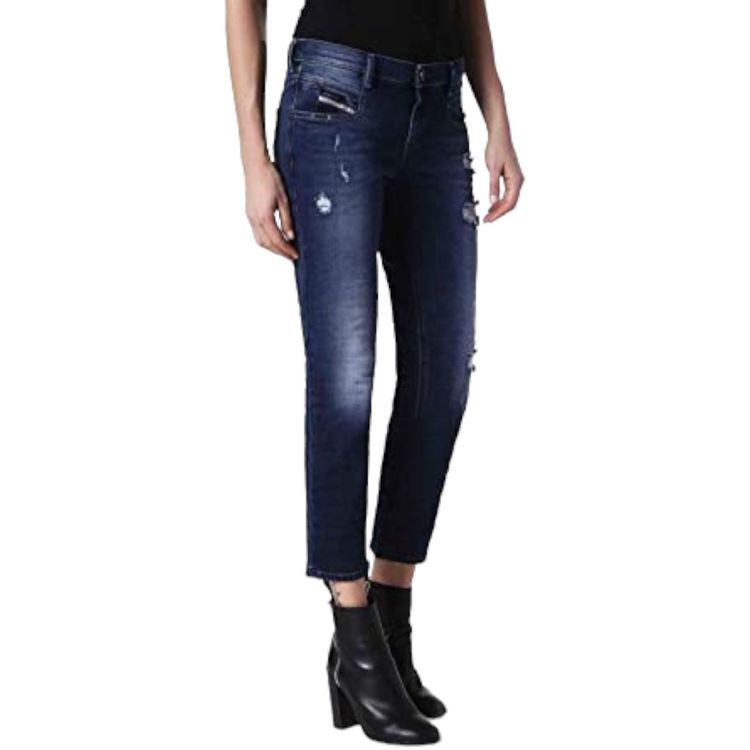 DIESEL BELTHY ANKLE 084IJ Womens Jeans Regular Slim Straight Low Waist Fit Pants 7