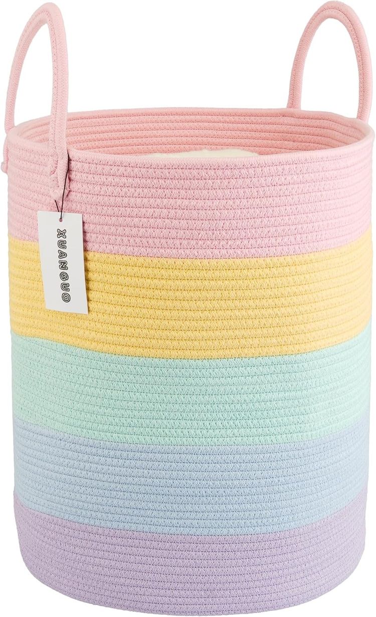 Colorful Striped Storage Basket imagen 2