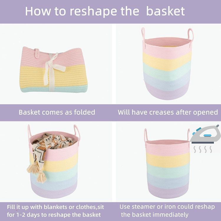 Colorful Striped Storage Basket imagen 3