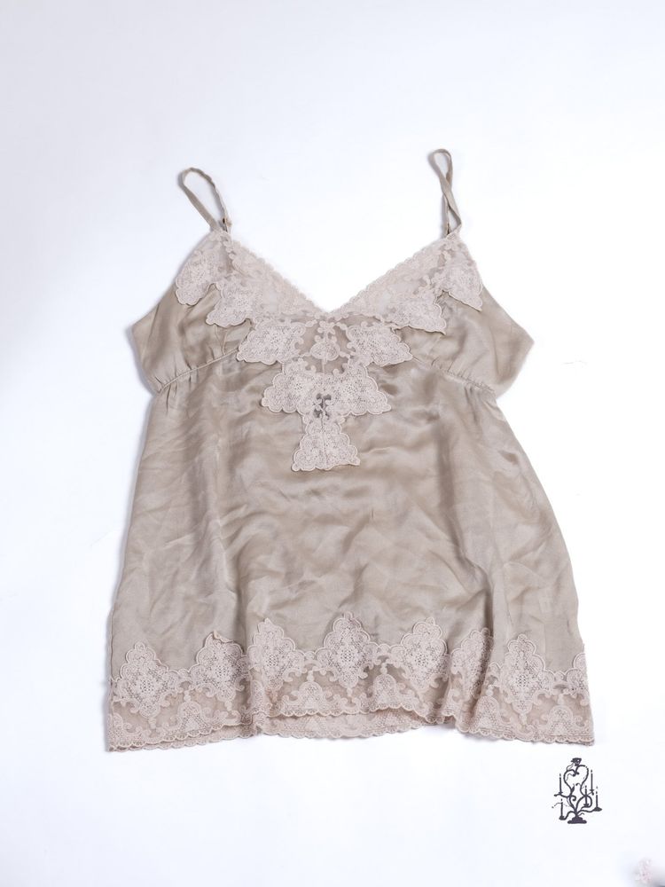 Other SILK TAUPE SATIN & LACE SLIP DRESS product image