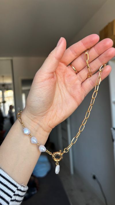 Gold Chain necklace With Pearls