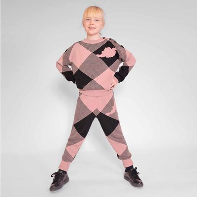 Kids Pink and Black Knit Pants 4