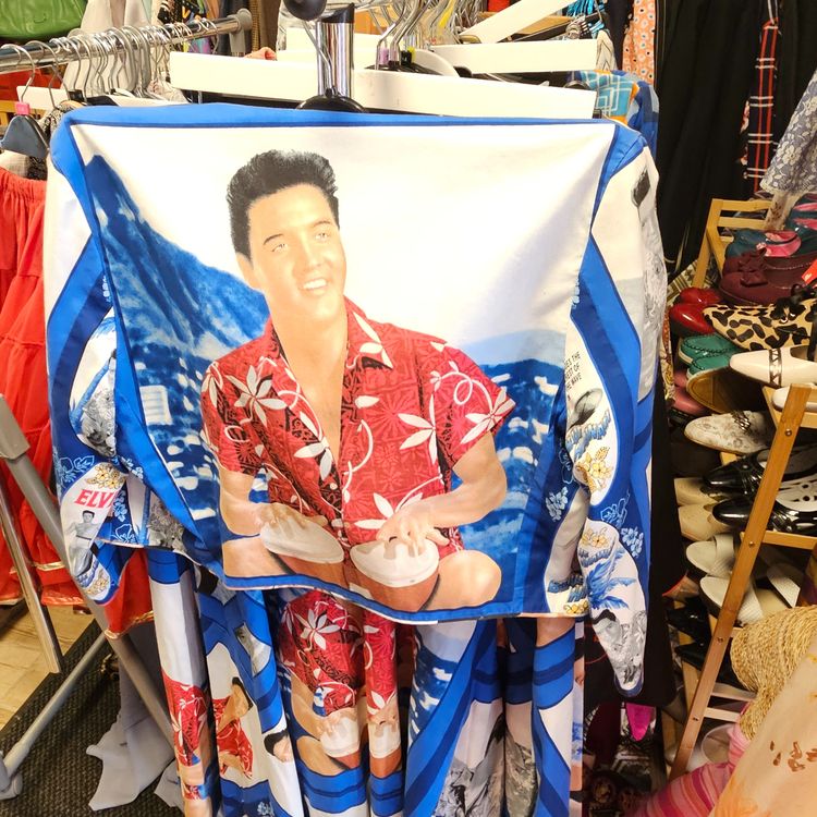 Other Vintage Handmade Elvis Presley print 1950's style dress & bolero. product image