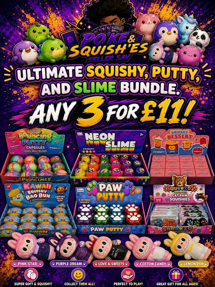 PICK ANY 3 FOR £11 - Ultimate Squishy, Putty, And Slime Bundle