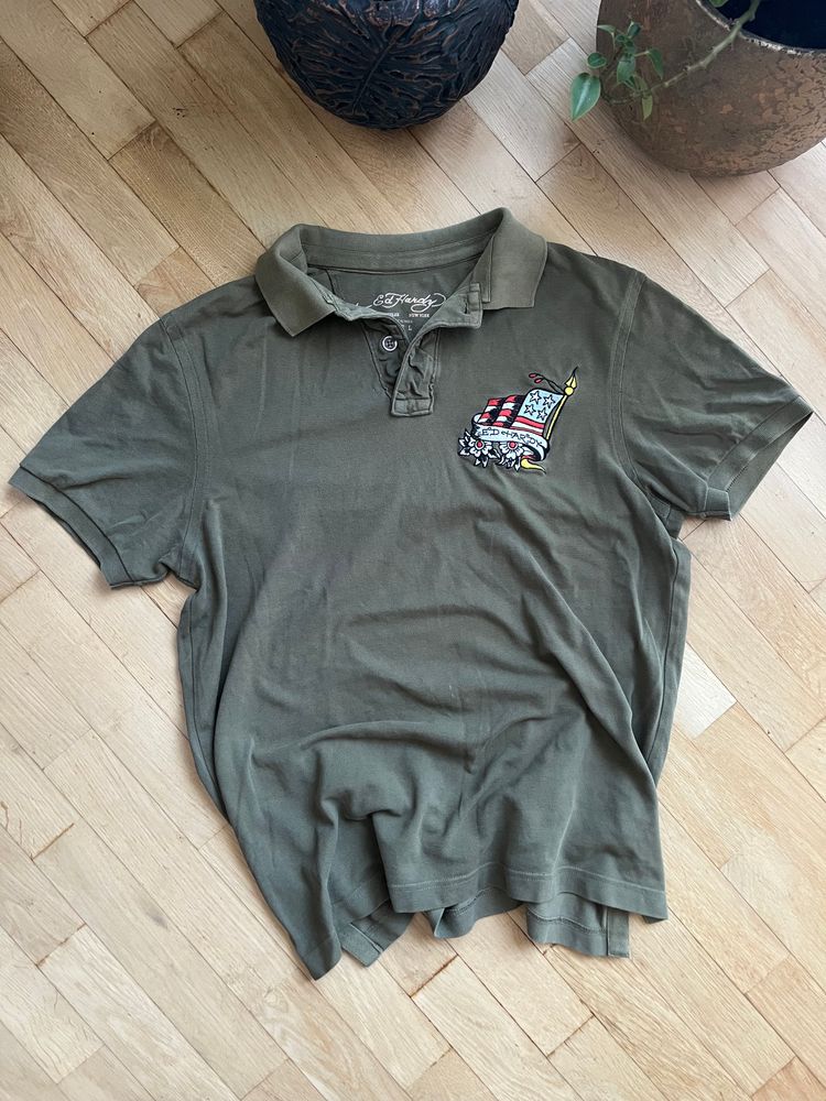 Ed Hardy Olive Green Polo Shirt