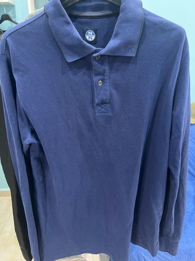 Navy Blue Long Sleeve Polo Shirt