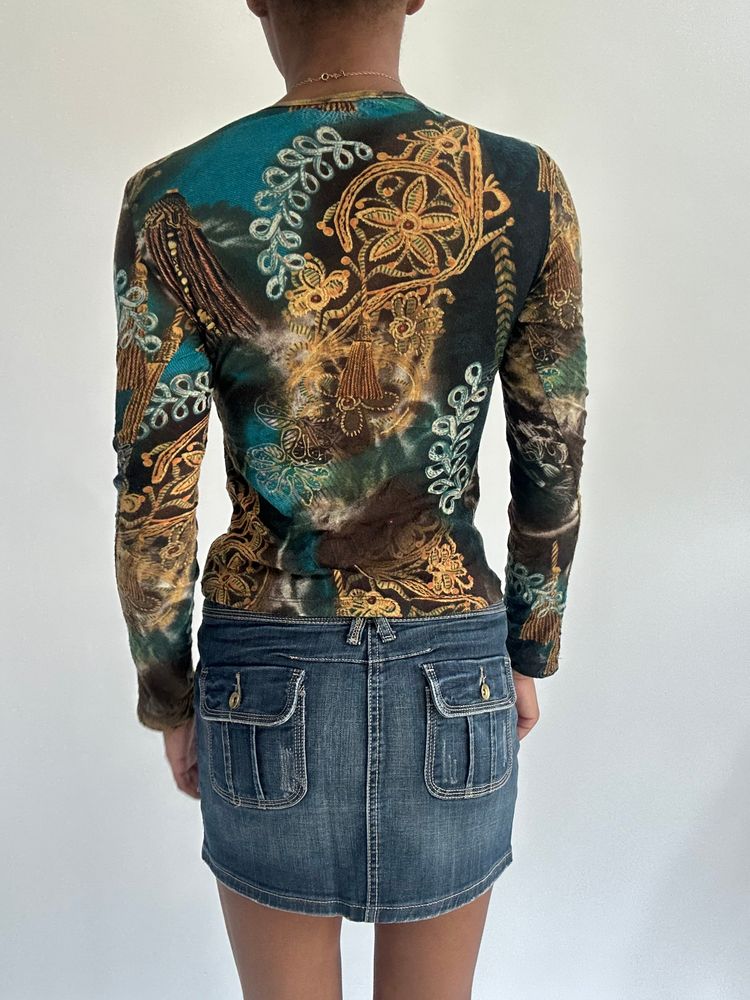 summermaxxing drop | extra small blue patterned long sleeve top 5