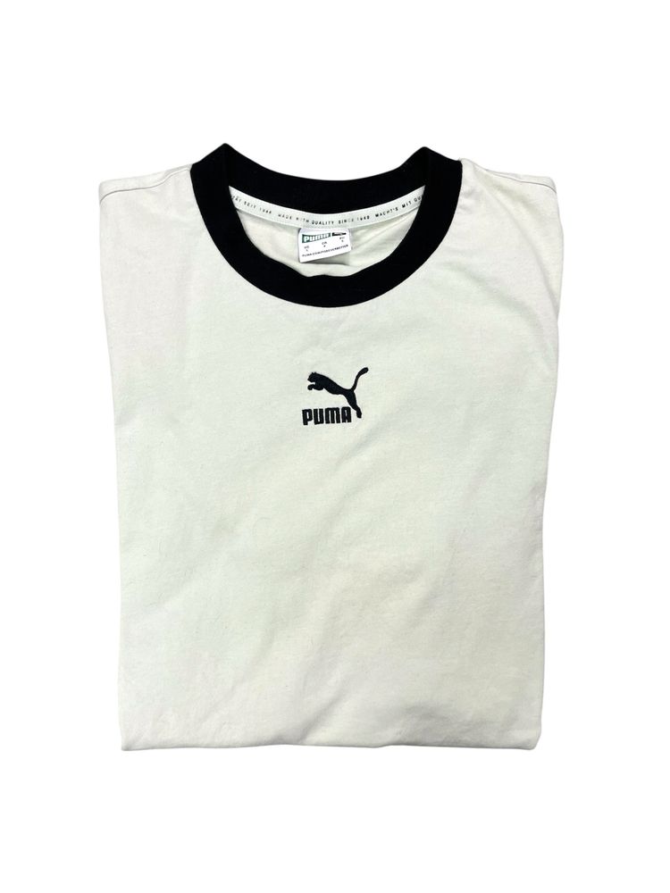 Puma Puma White T-Shirt With Black Collar bez wad product image