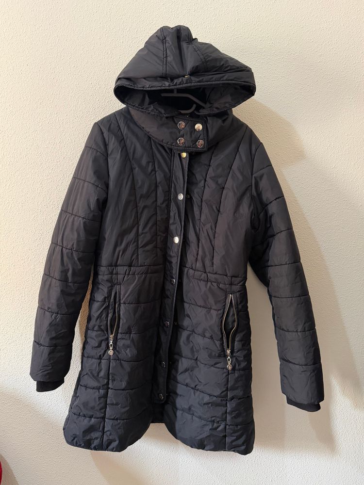 Moncler Black Quilted Parka Coat