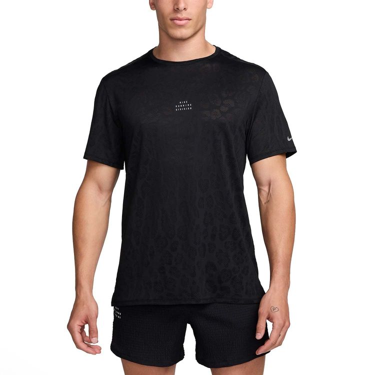 Nike Rise 365 Running Division Print T-Shirt - Black