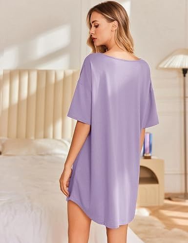 Lavender Oversized T-Shirt Dress imagen 4