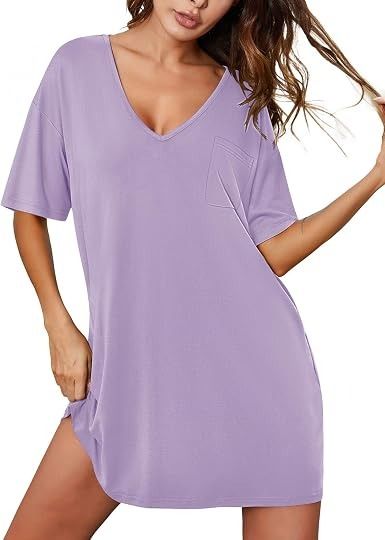 Lavender Oversized T-Shirt Dress imagen 3