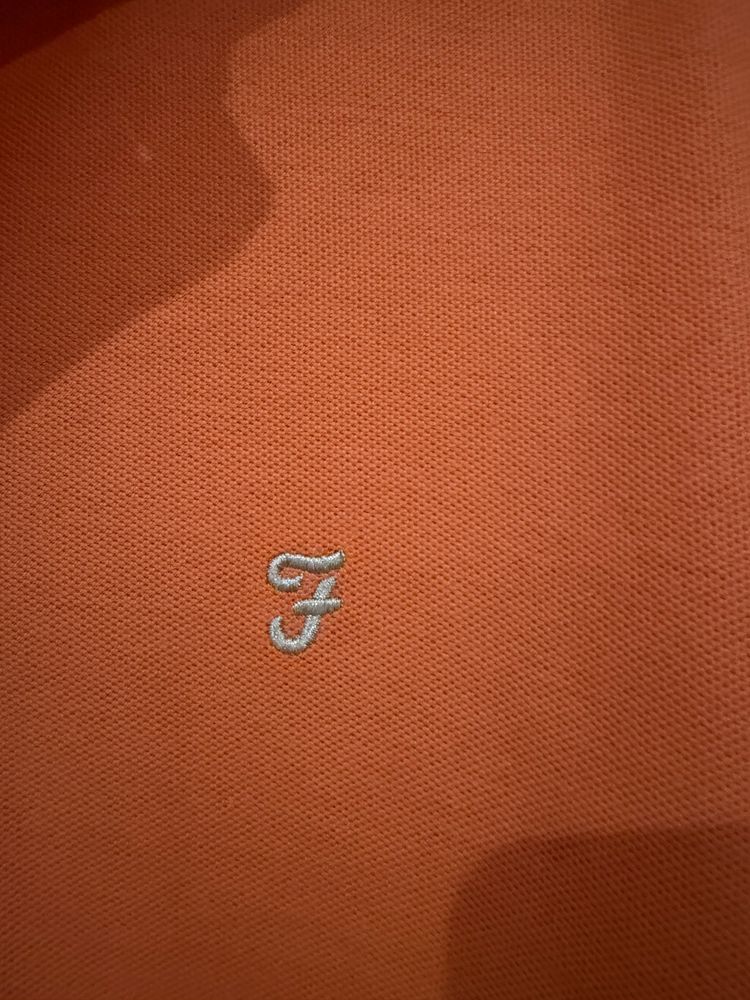 Farah Men’s Modern Fit Polo Shirt Orange 100% Organic Cotton Size M BNWT image 3