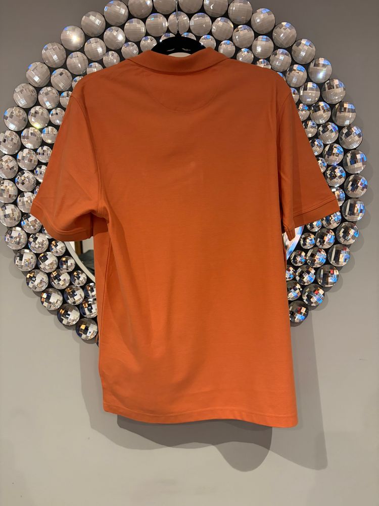 Farah Men’s Modern Fit Polo Shirt Orange 100% Organic Cotton Size M BNWT image 5