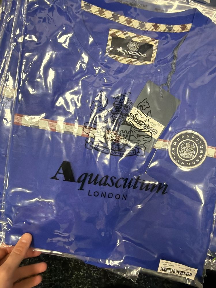 Blue Aquascutum London Blue Shirt tsa315 