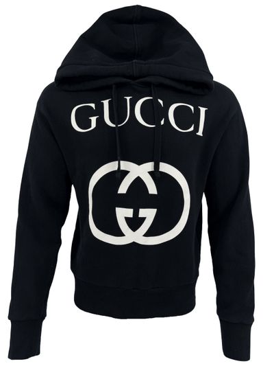 Gucci GG Logo Print Hoodie - Black (451577475)