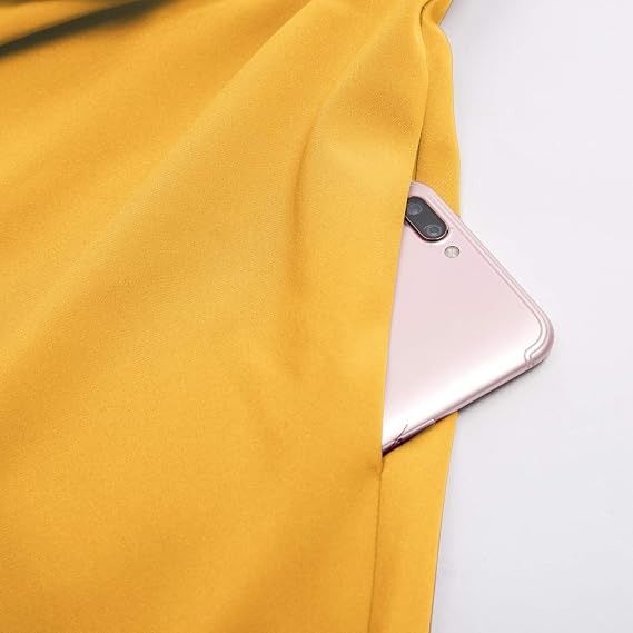 Yellow Midi Skirt With Bow Belt imagen 4