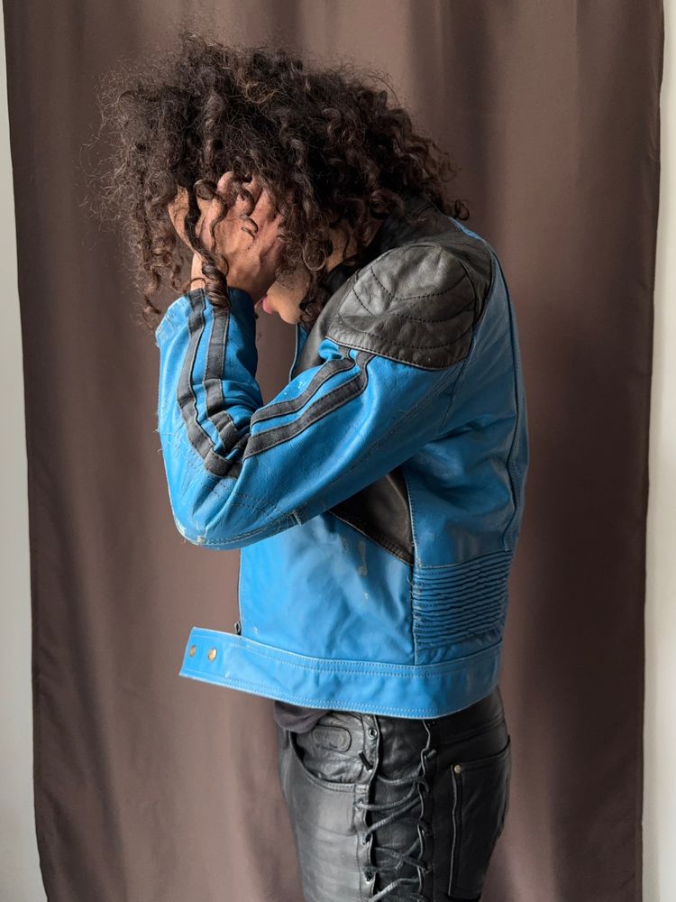2000s cropped leather jacket (S) 5