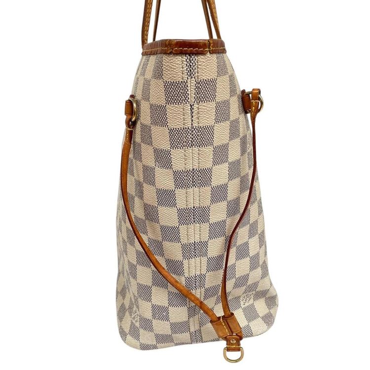 Pre-Loved Louis Vuitton Damier Azur Neverfull PM Canvas/Leather Tote Bag imagen 7