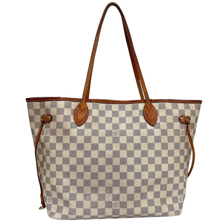 Pre-Loved Louis Vuitton Damier Azur Neverfull PM Canvas/Leather Tote Bag imagen 5