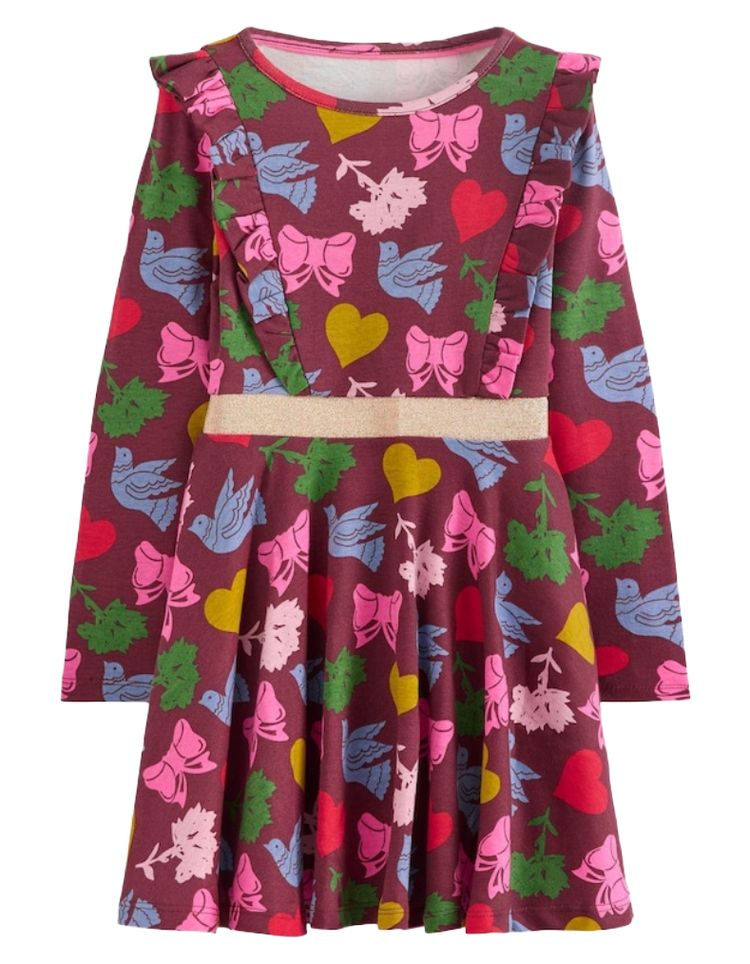 Mini Boden Girls Red Cora Twirly Jersey Dress In Red imagen 5