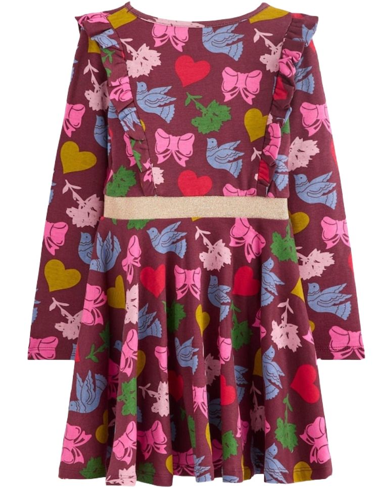 Mini Boden Girls Red Cora Twirly Jersey Dress In Red