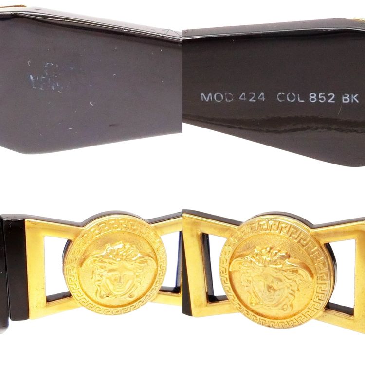 Versace Gold Medusa Black Blue Tinted Mod 424 Sunglasses 2