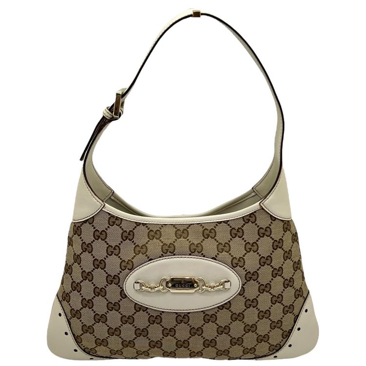 Gucci GUCCI BORSA A SPALLA IN TESSUTO GG E PELLE product image