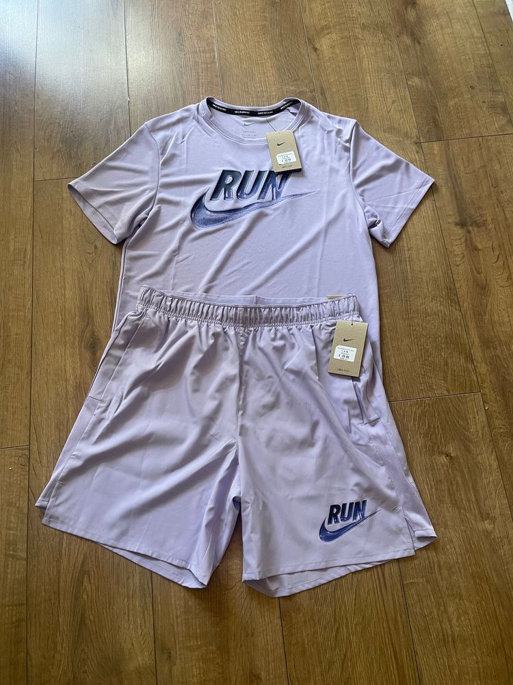 Nike Run Challenger/Miler T-Shirt And Shorts Set