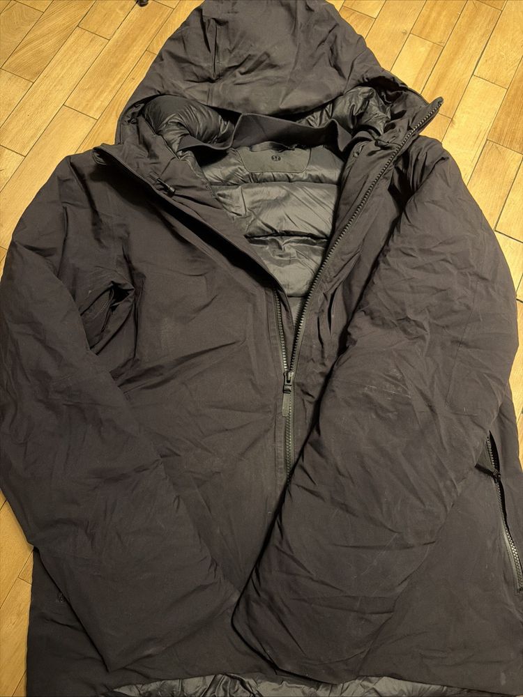 Lululemon Men's Pinnacle Warmth Jacket Hooded Goose Down Parka Black Medium $398 image 1