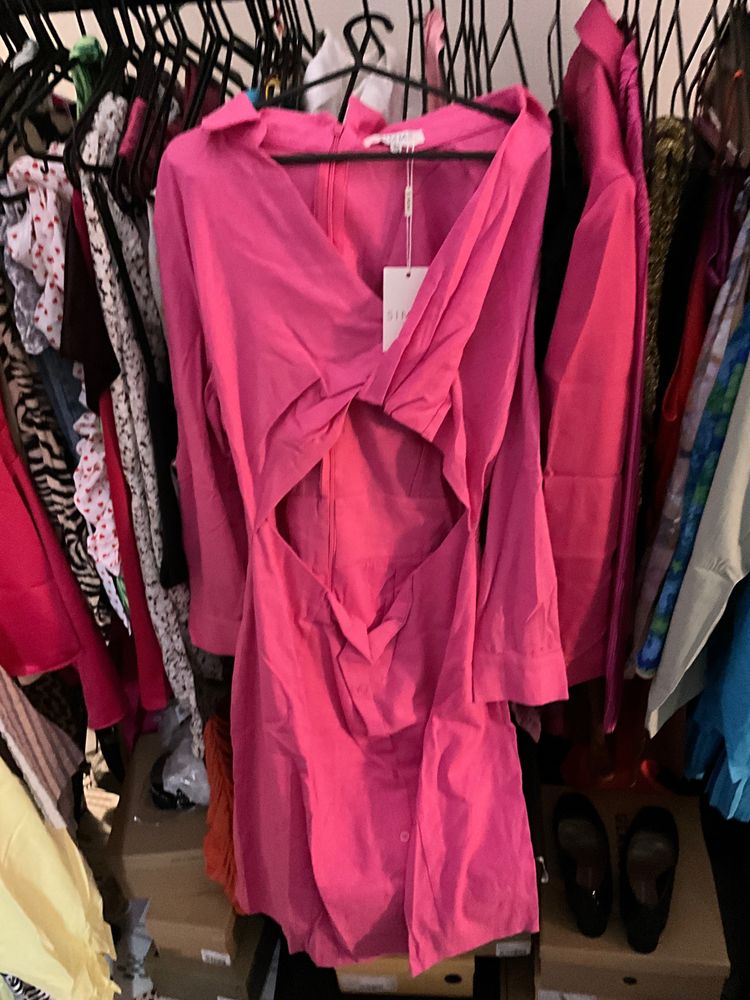 Pink Long-Sleeve Dress