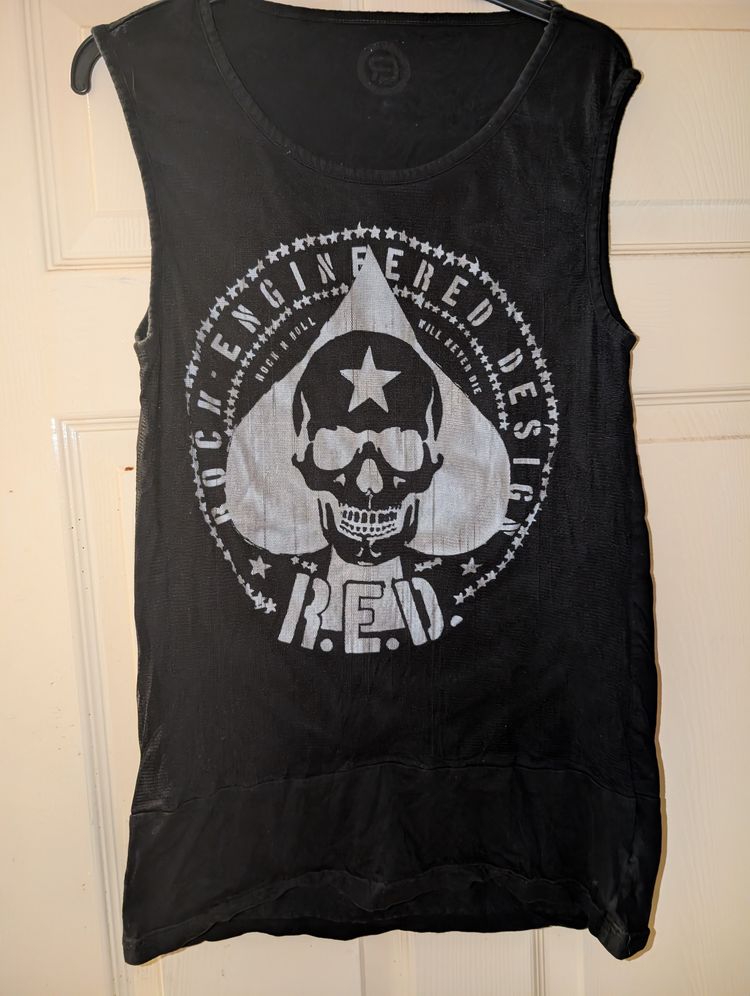 Emp Black Sleeveless Graphic Tank Top