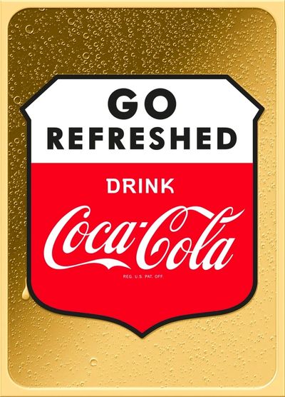 1/500 Gold 'Get Refreshed' Coca cola bar in case