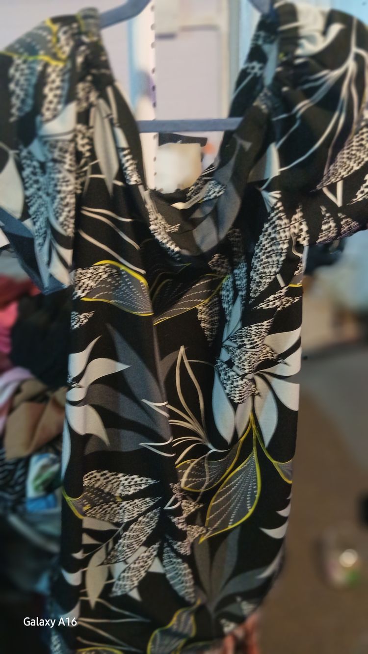 Next Black Floral Dress image 1