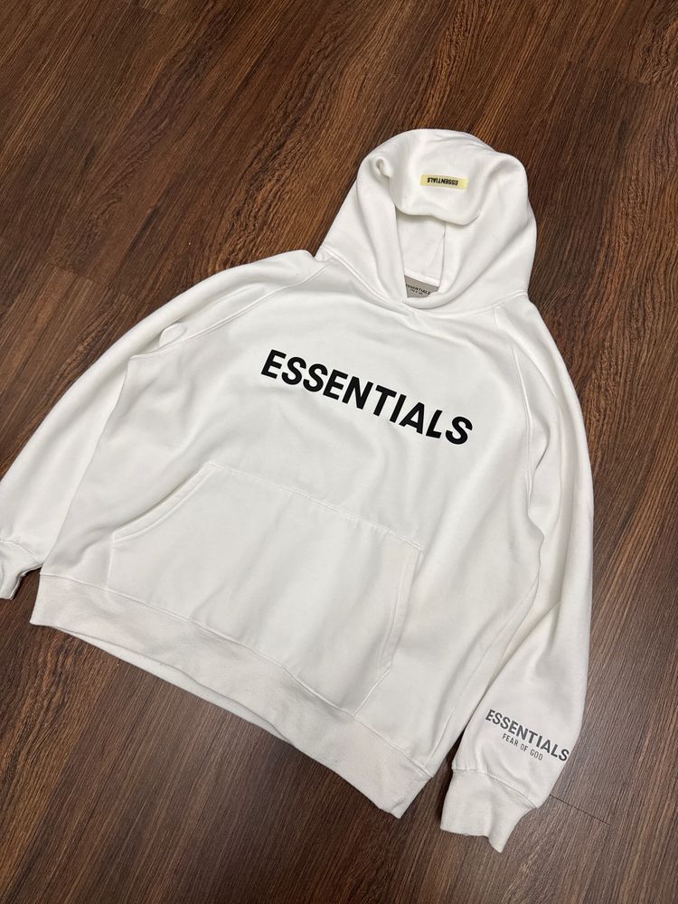 Essentials White Hoodie  S fit M 