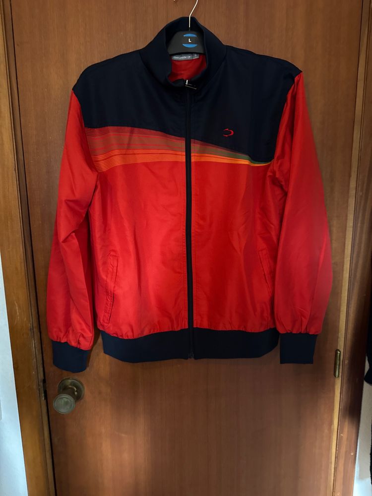 Red And Black Zip-Up Jacket