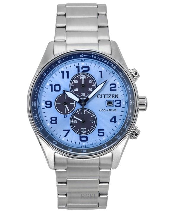 Citizen Eco-Drive Chronograph Limited Edition Stainless Steel Blue Dial CA0770-72M 100M Men's Watch image 1