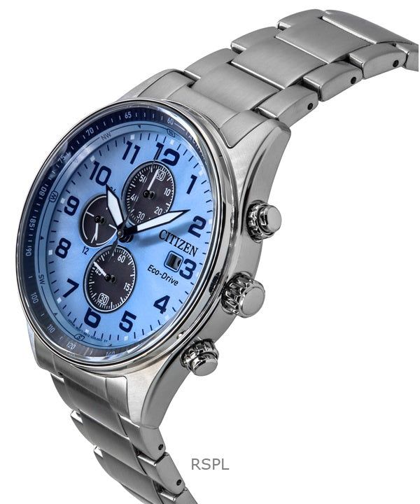 Citizen Eco-Drive Chronograph Limited Edition Stainless Steel Blue Dial CA0770-72M 100M Men's Watch image 3