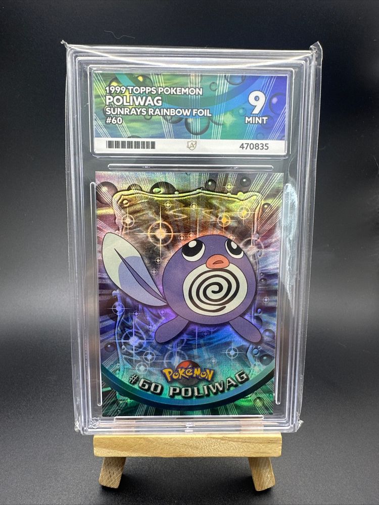 Immagine di ACE 9 1999 Topps Pokemon Poliwag Sunrays Rainbow Foil Card 1