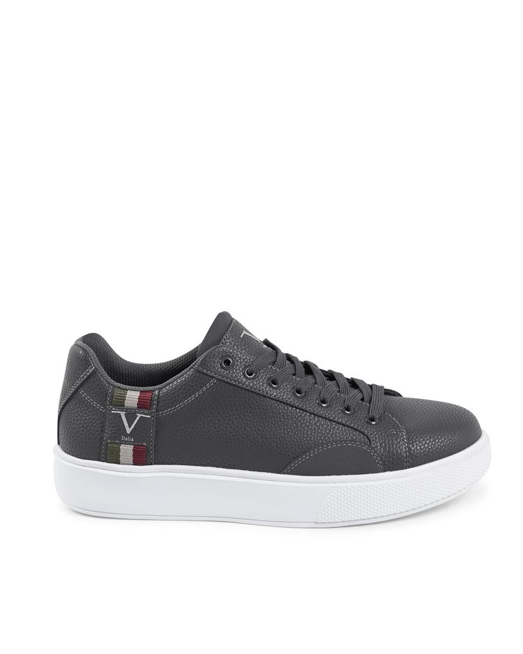 V Italia Men Black Leather Sneakers SNK 001 M MED.GREY image 1