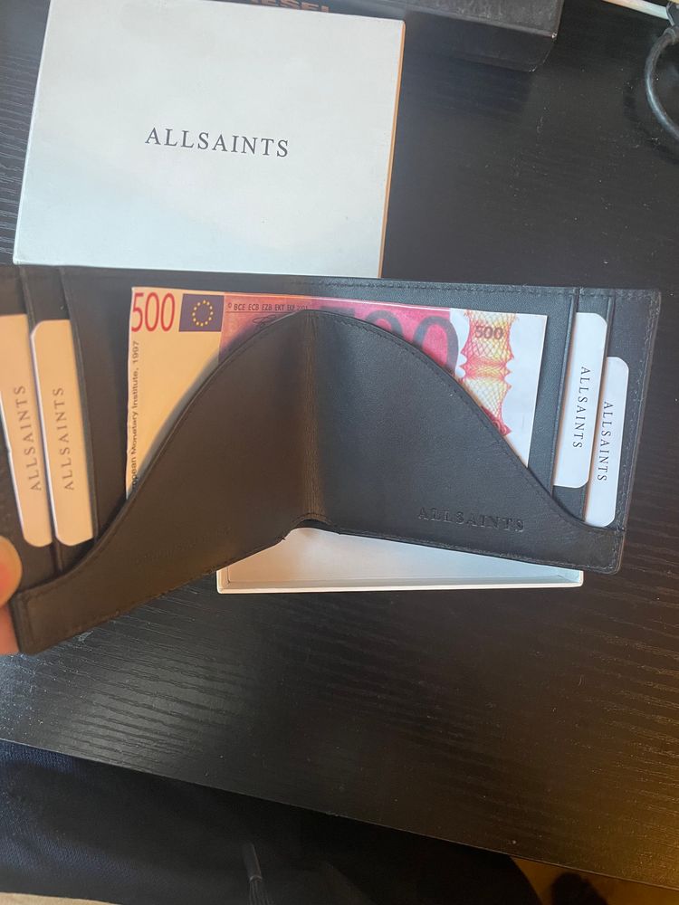 Allsaints Black Leather Wallet image 2