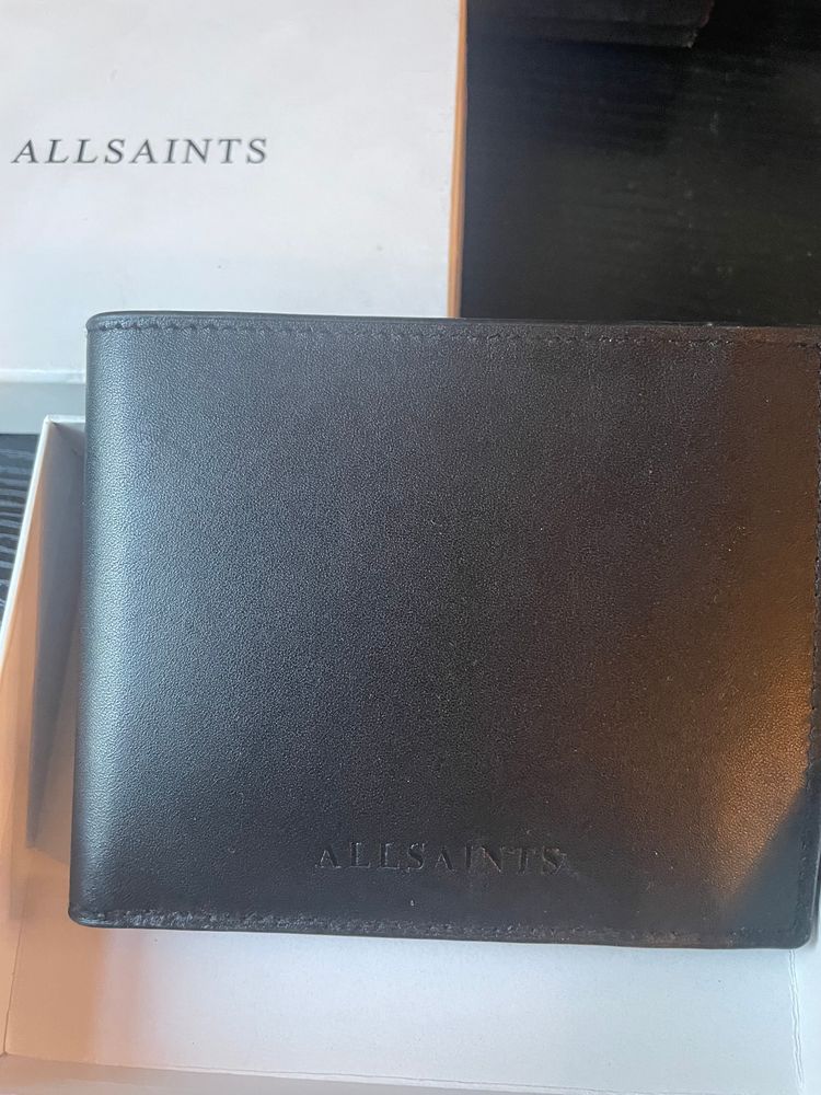 Allsaints Black Leather Wallet